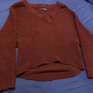 Cropped V-neck Sweater